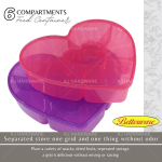 "BETTERWARE" CONTAINER PVC HEART SHAPE 6-COMPARTMENT 4303胶心形果子盒(六格)