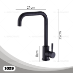 "JORNAT"  SINK TAP PILLAR SUS304 (7 SHAPE) 1029 BLACK直上7型水龙头