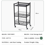 ''TOP POINT'' RACK DISH S/STEEL 0377/3 3-TIER3层黑钢碗架 480 x 335 x 880mm