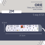 "ORIE"  EXT. WIRE 40/016 x 2M / 5M 3-GANG C/W NEON (SIRIM) GREY/WHITE 6723三连电线盒 (灰/白)