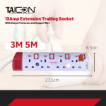 "TAICON"  EXT. WIRE 40/016 x 3M / 5M  4-GANG C/W NEON (SIRIM) 4030四连电线盒