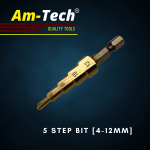 "AM-TECH" DRILL BIT TUNGSTEN CARBIDE STEP 4MM-12/20/32MM (F0790)梯型钻针 (3PC/SET)