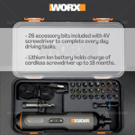 "WORX"  SCREWDRIVER USB RECHARGEABLE WITH 26 BIT SET DRILL WX-240充电式电动螺丝批 4V LI-ION