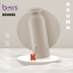 ''BOS'S'' VACUUM FLASK S/STEEL BOTTLE FLAT CAP 500ML 白钢保温瓶(BSH050)