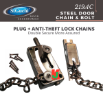 "ST-GUCHI"  DOOR GUARD SPRING BOLT W/CHAIN  219AC防盗链门闩