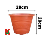 "BABA"  FLOWER POT PVC  (280mm)  TN-3470-A (GREY)胶花盆