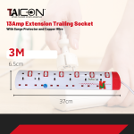 "TAICON"  EXT. WIRE 40/016 x 3M / 5M 5-GANG C/W NEON (SIRIM) 5030五连电线盒