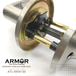 ''ARMOR'' ENTRANCE LOCKSET MORTISE LEVER ATL-8300-SS有柄大门锁 - 白钢