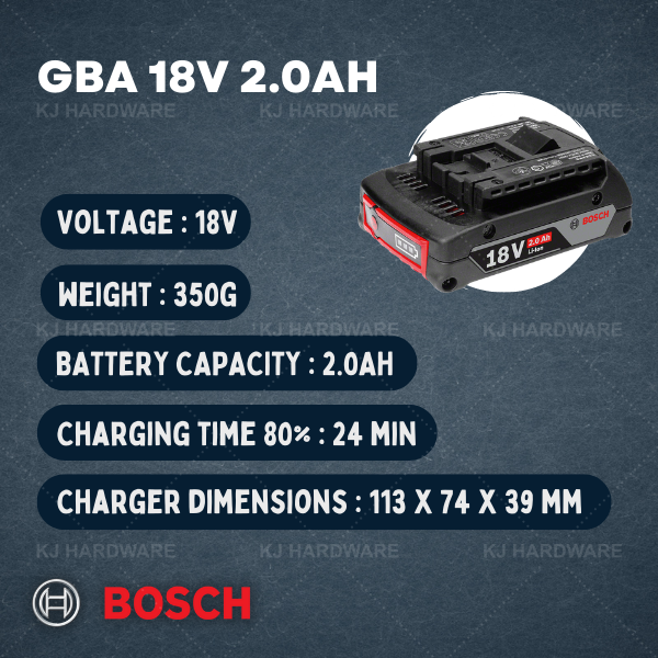Bosch Li-Ion Battery 18V 2.0Ah Malaysia 