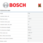 "BOSCH"  VACUUM CLEANER GAS 15