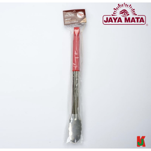 ''JAYAMATA''  JM-197  FOOD TONG S/STEEL C/W RED PVC HANDLE  14"