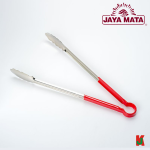 ''JAYAMATA''  JM-197  FOOD TONG S/STEEL C/W RED PVC HANDLE  14"