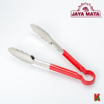 ''JAYAMATA''  JM-195  FOOD TONG S/STEEL C/W RED PVC HANDLE  9"