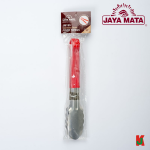 ''JAYAMATA''  JM-195  FOOD TONG S/STEEL C/W RED PVC HANDLE  9"