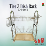 "TOP POINT"  RACK DISH S/STEEL  0168/3-TIER3层白钢碗架 16''