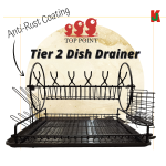 "TOP POINT"  RACK DISH S/STEEL  8116/2-TIER (BLACK)2层黑碗架