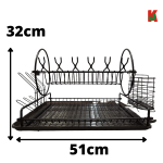 "TOP POINT"  RACK DISH S/STEEL  8116/2-TIER (BLACK)2层黑碗架