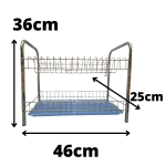 "TOP POINT"  RACK DISH S/STEEL  0316/2-TIER2层白钢碗架 22''