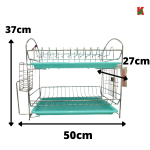 "TOP POINT"  RACK DISH S/STEEL  0336 2-TIER 2层白钢碗架 16''