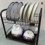 "TOP POINT"  RACK DISH S/STEEL  3815/2-TIER (BLACK) 2层黑碗架 16''