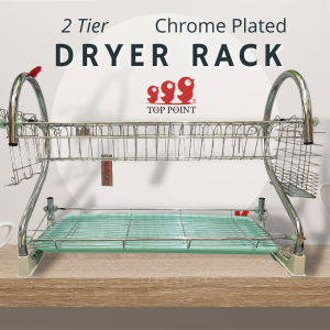 "TOP POINT"  RACK DISH S/STEEL  0327/2-TIER2层白钢碗架 22''