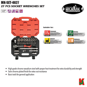 "MRMARK"  MK-TOL-4627  SOCKET SPANNER SET 27pc 1/2'' 6 pts WRENCHES