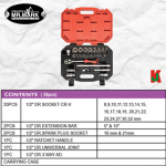 "MRMARK"  MK-TOL-4627  SOCKET SPANNER SET 27pc 1/2'' 6 pts WRENCHES