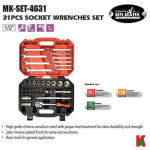 "MRMARK"  MK- 4631  SOCKET SPANNER SET 31pcs x Dr-1/2" x 6pts