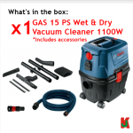 "BOSCH"  VACUUM CLEANER GAS 15PS (06019E51L0)  吸尘机