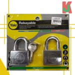 "YALE"  PADLOCK CHROME  Y118-50 2Pcs/Set电白吊锁 - 2头