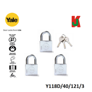 "YALE"  PADLOCK CHROME  Y118-40 3Pcs/Set