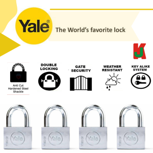 "YALE"  PADLOCK CHROME  Y118-50 4Pcs/Set电白吊锁 - 4头