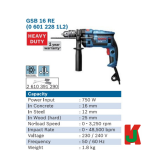 "BOSCH"  DRILL IMPACT GSB 16 RE BLOW MODE SET