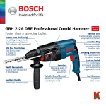 "BOSCH"  ROTARY HAMMER SDS PLUS GBH 2-26 DRE    插式转电锤