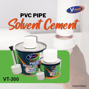 "V-TECH"  PVC PIPE SOLVENT GLUE  VT-300  100ml/500ml水管胶干
