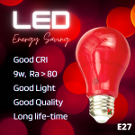 "LED"  BULB COLOUR LED E27 9W RED红色电珠