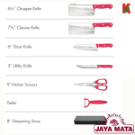 ''JAYAMATA''  JM-77  CLASSIC STYLE KITCHEN SET  8pcs/set  厨房菜刀连架(全套)