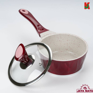 "JAYAMATA"  JM-791  SAUCE PAN W/COVER NON-STICK  16CM. 长柄不粘煎鼎连盖