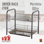 "TOP POINT"  RACK DISH S/STEEL  3815/2-TIER (BLACK) 2层黑碗架 16''