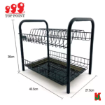 "TOP POINT"  RACK DISH S/STEEL  3815/2-TIER (BLACK) 2层黑碗架 16''