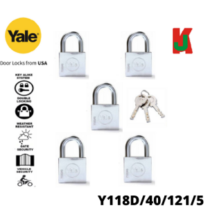 "YALE"  PADLOCK CHROME  Y118-40 5Pcs/Set电白吊锁 - 5头